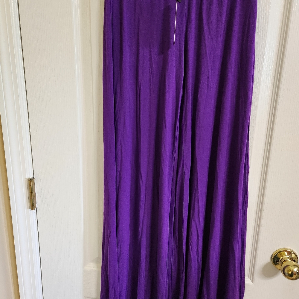 Purple wide leg pants Made by Johnny - Picture 6 of 6